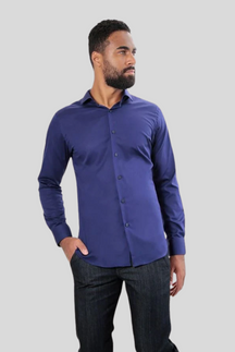 Camisa manga longa super slim básica com elastano
