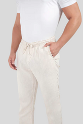 Calça jogger linho palha